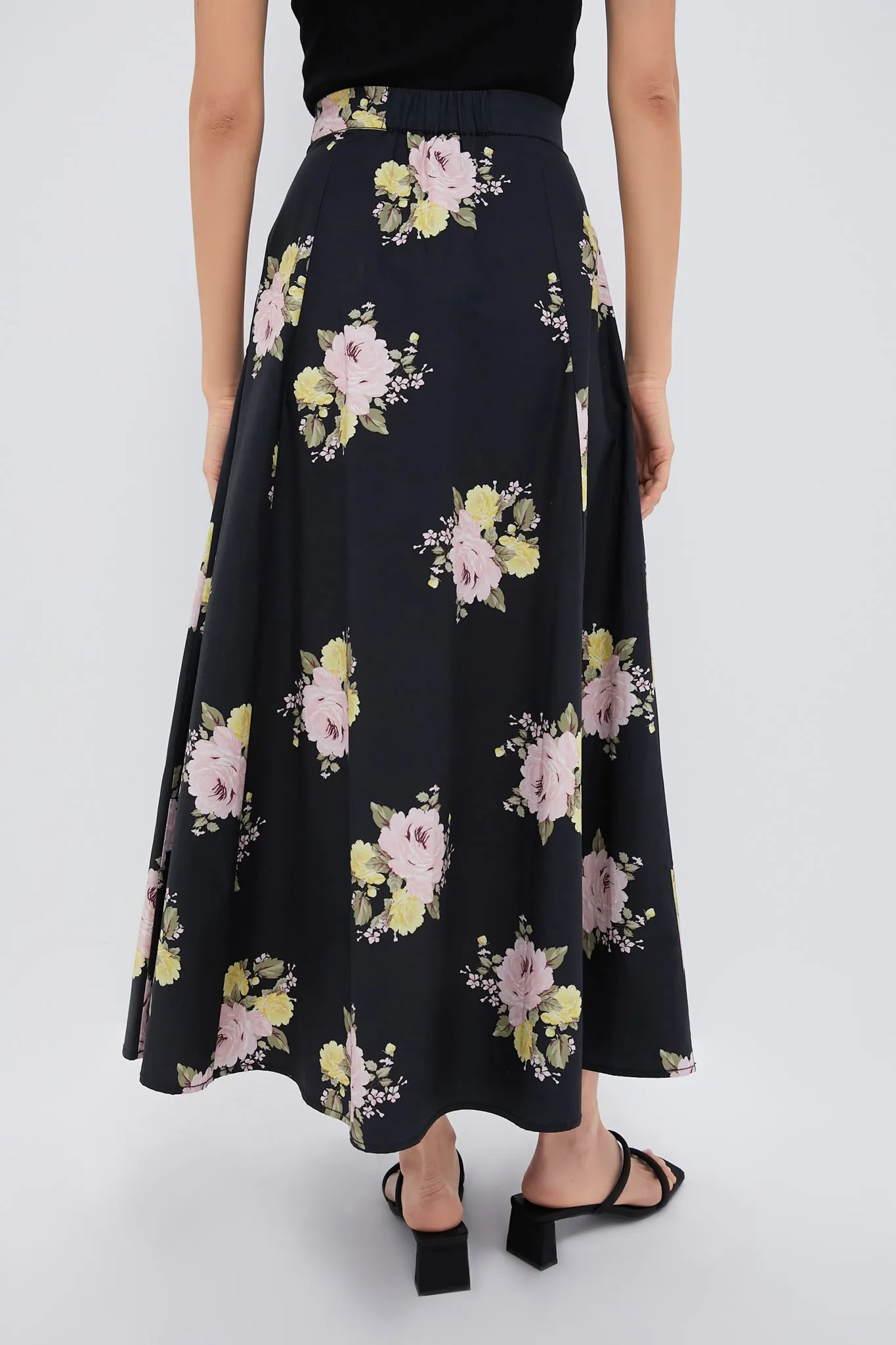 Black Posy Poplin Maxi Skirt sold by Tuckernuck product image thumbnail 4