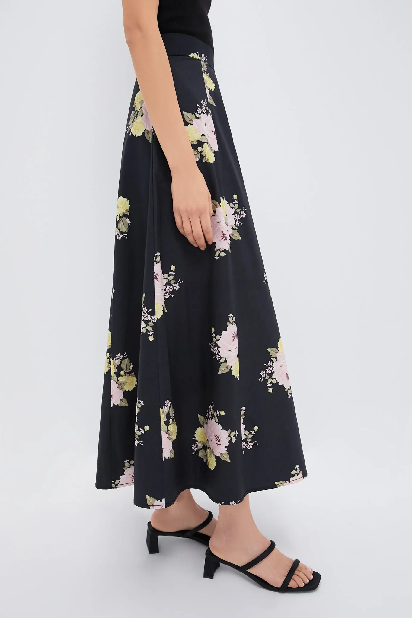 Black Posy Poplin Maxi Skirt sold by Tuckernuck product image thumbnail 3