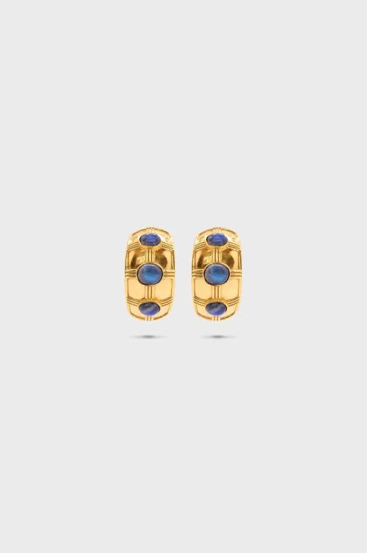 Blue Labradorite Cleopatra Bold Hoop Earrings sold by Tuckernuck