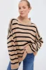 Soft Taupe and Black Oversized Funnel Neck Sweater sold by Tuckernuck