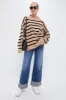 Soft Taupe and Black Oversized Funnel Neck Sweater sold by Tuckernuck
