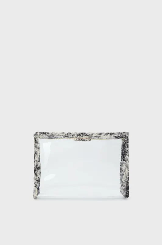Noir Cypress Toile PVC Wide Large Pouch sold by Tuckernuck