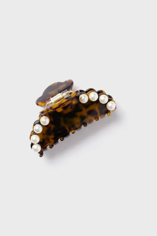 Medium Tortoise Pearl Claw Clip sold by Tuckernuck