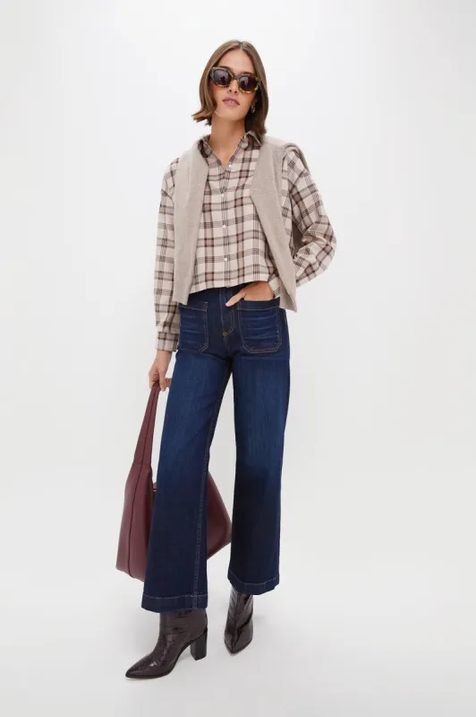 Brown Plaid Cropped Jasper Button Down sold by Tuckernuck