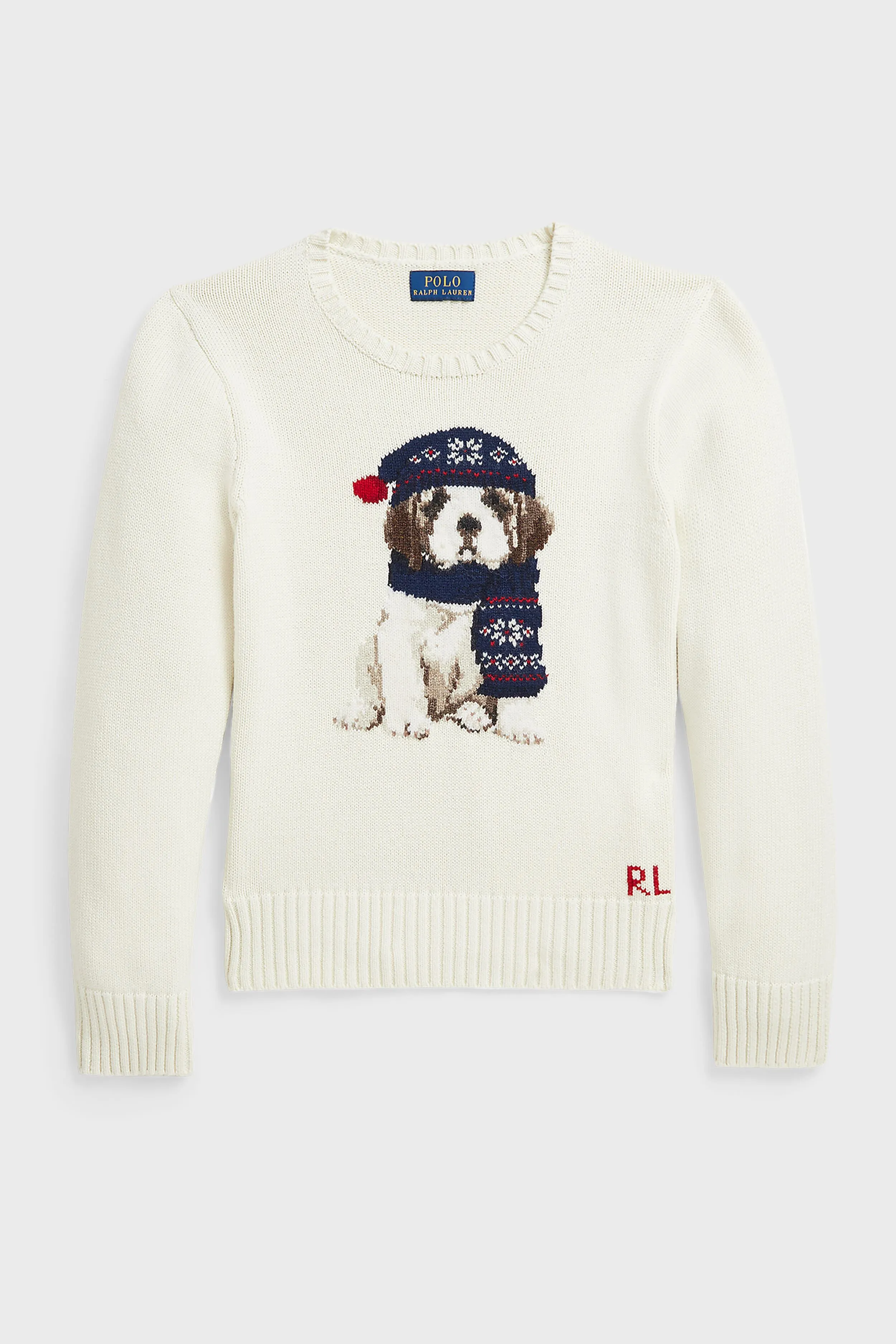 Girls Long-Sleeve Combed Cotton Novelty Dog Graphic Sweater sold by Tuckernuck