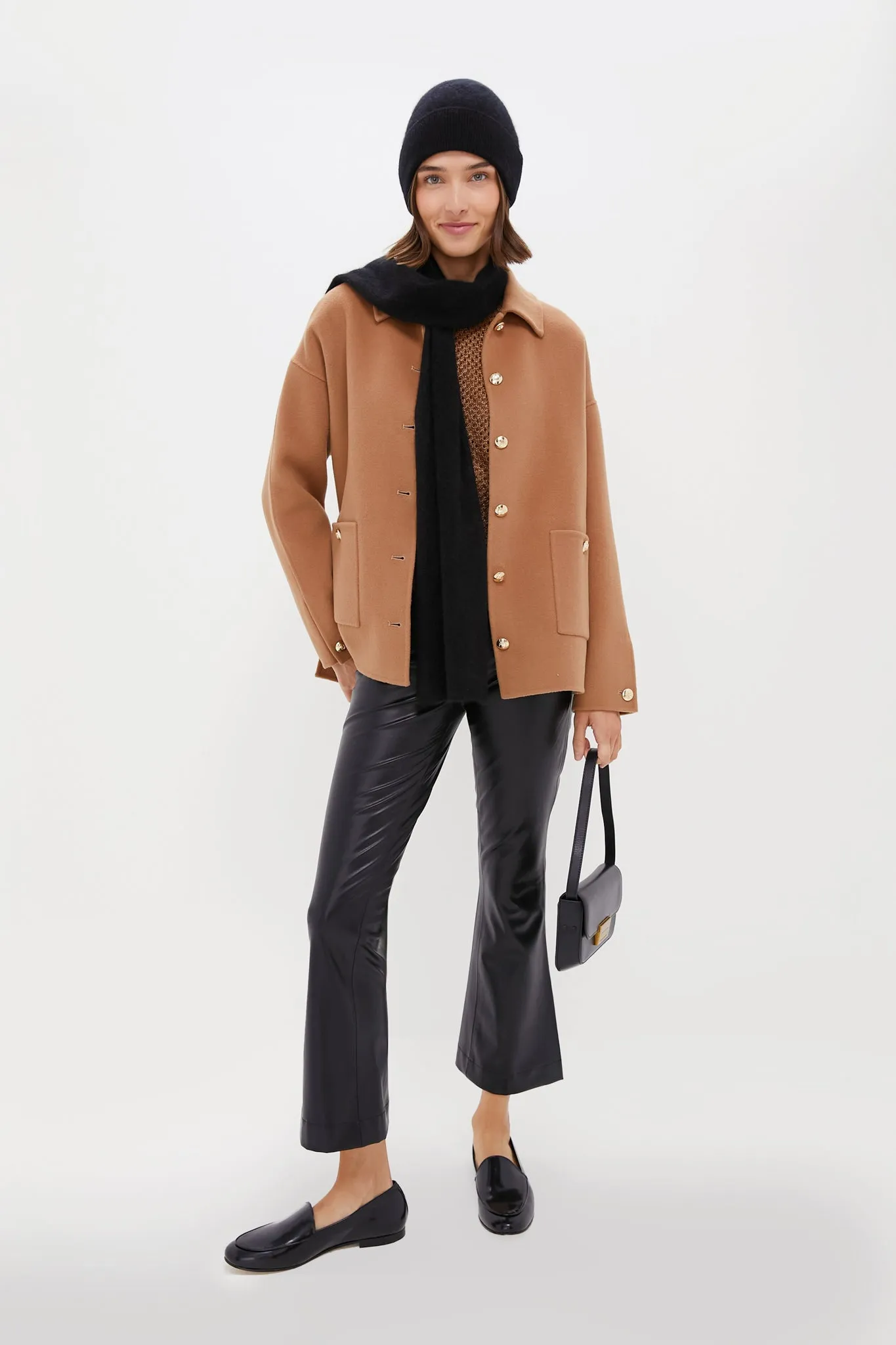 Black Cashmere Hat and Scarf Set sold by Tuckernuck product image thumbnail 3