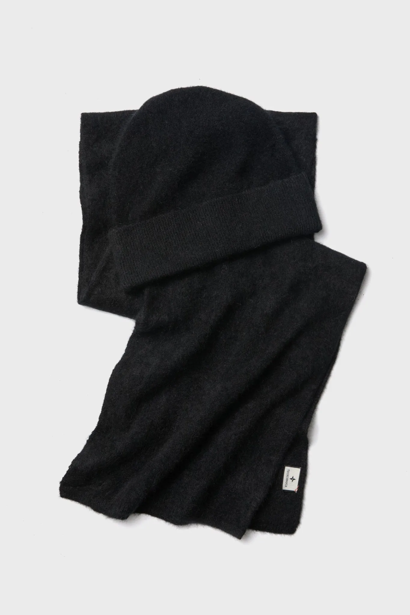 Black Cashmere Hat and Scarf Set sold by Tuckernuck