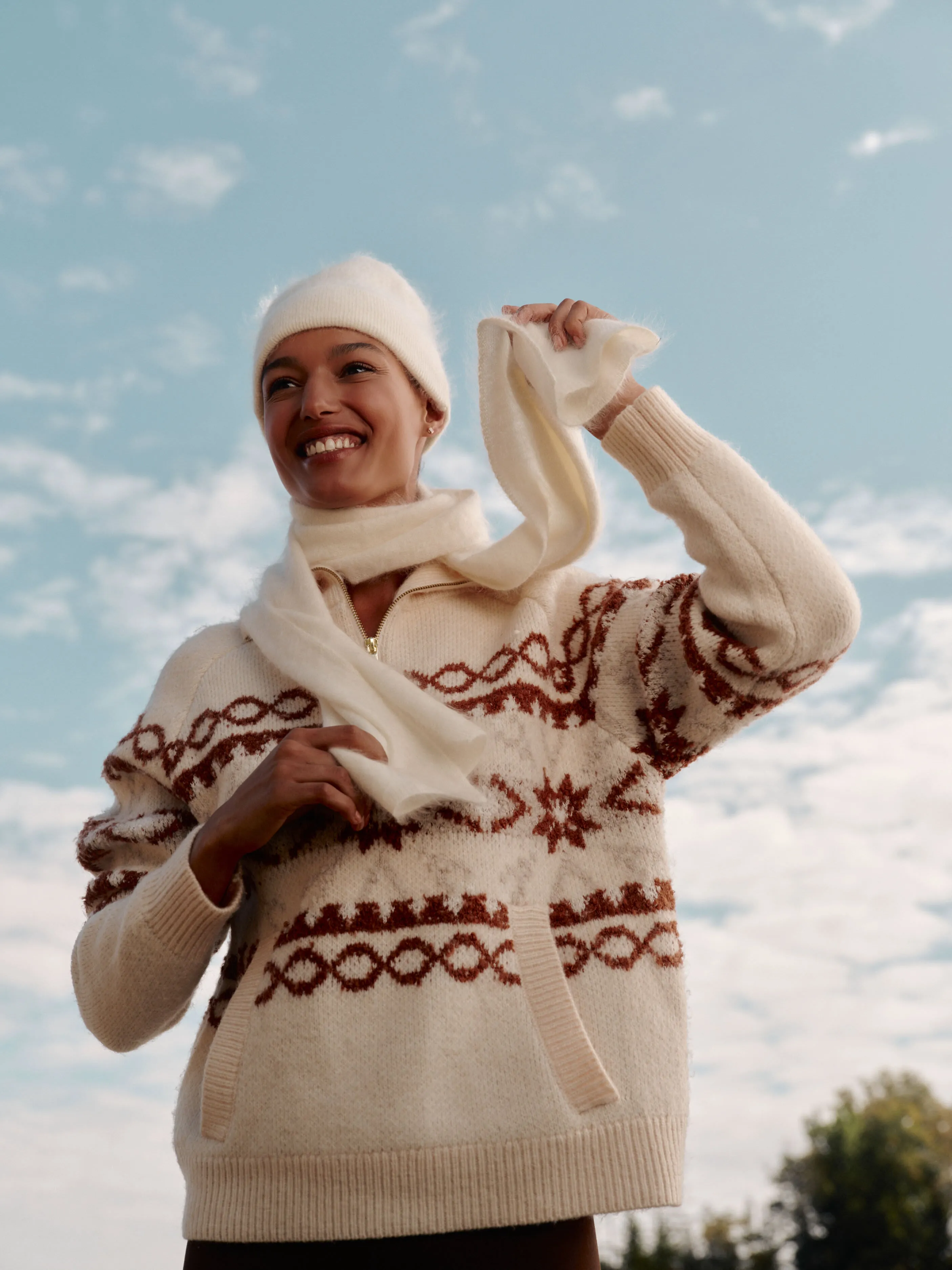 Cream Cashmere Hat and Scarf Set sold by Tuckernuck product image thumbnail 2