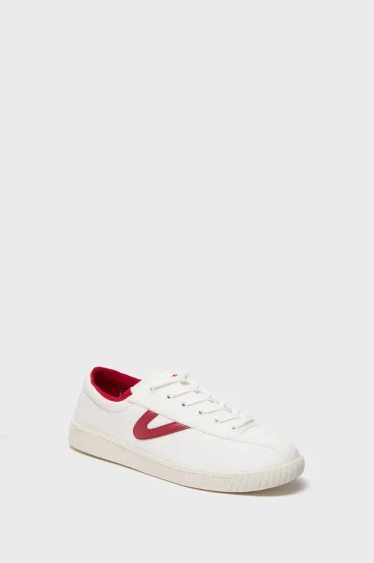 White and Red Nylite Lace Sneakers sold by Tuckernuck