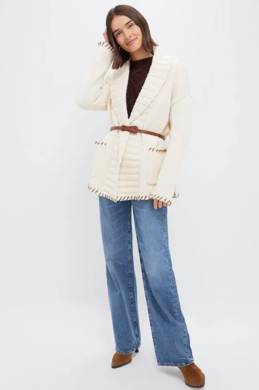 Cream Blanket Stitch Harrow Cardigan sold by Tuckernuck