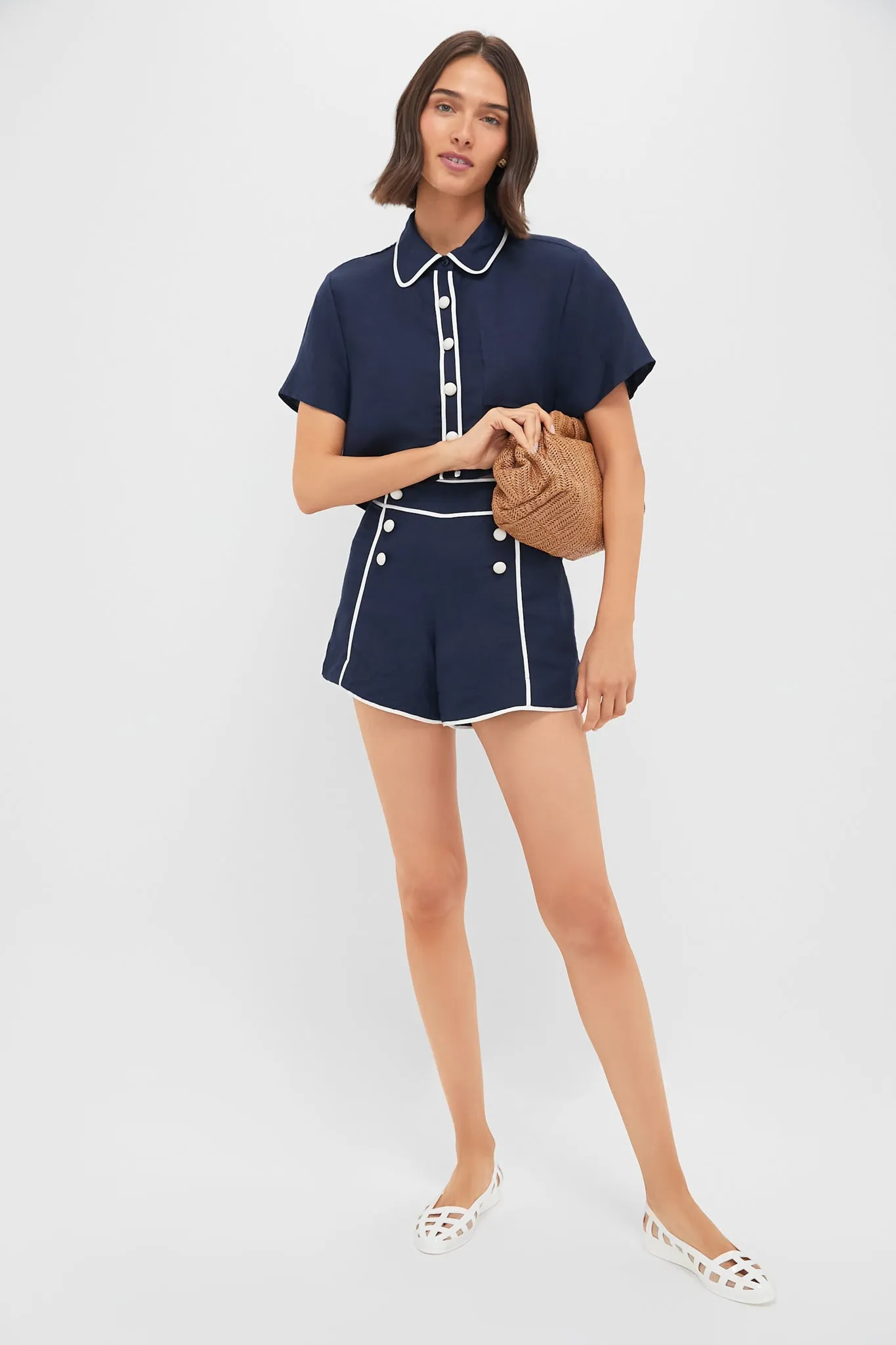 Midnight Solange Short Sleeve Cropped Shirt sold by Tuckernuck product image thumbnail 2