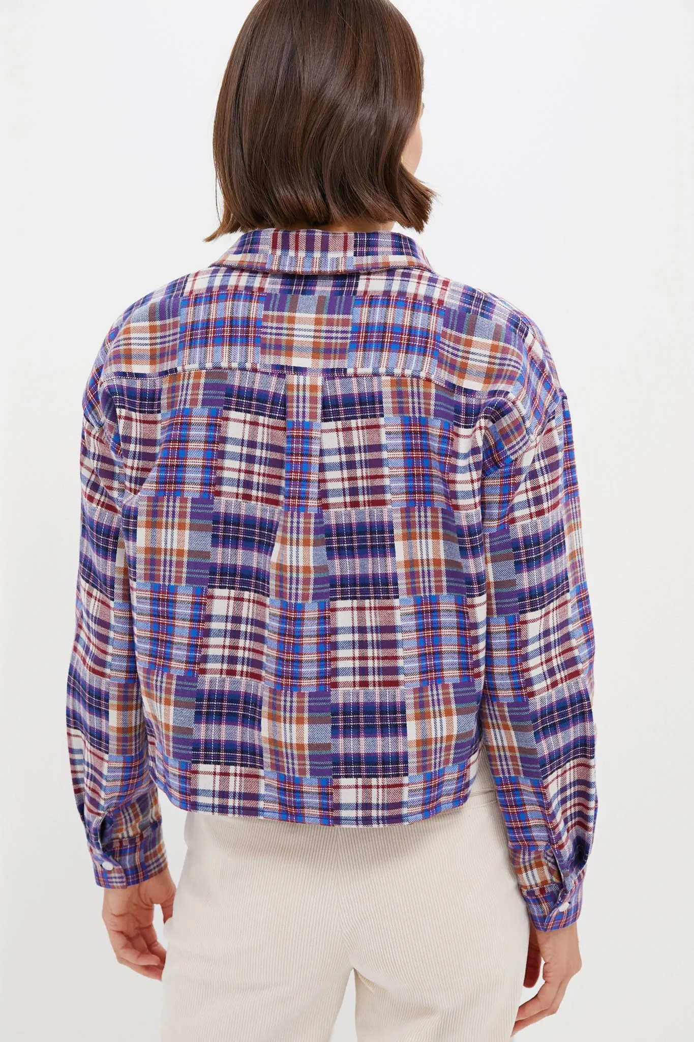 Patchwork Plaid Flannel Cropped Jasper Button Down sold by Tuckernuck product image thumbnail 4