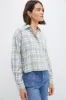 Blue Plaid Flannel Cropped Jasper Button Down sold by Tuckernuck