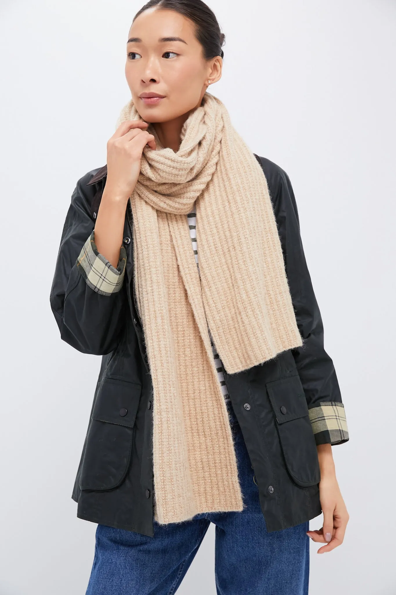 Camel Wool Blend Rib Knit Scarf sold by Tuckernuck product image thumbnail 2