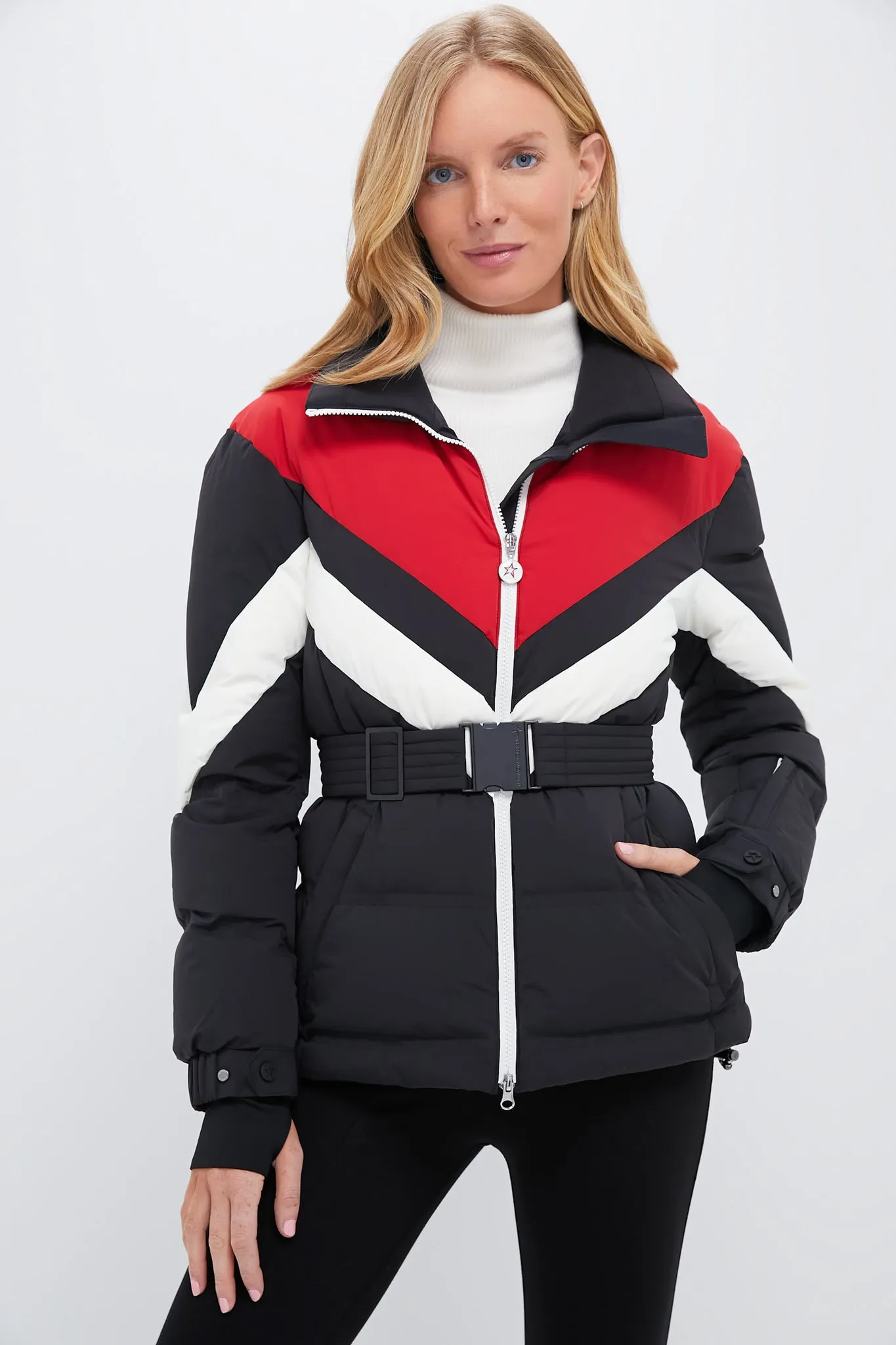 Jet Black and Red JG Ski Parka sold by Tuckernuck