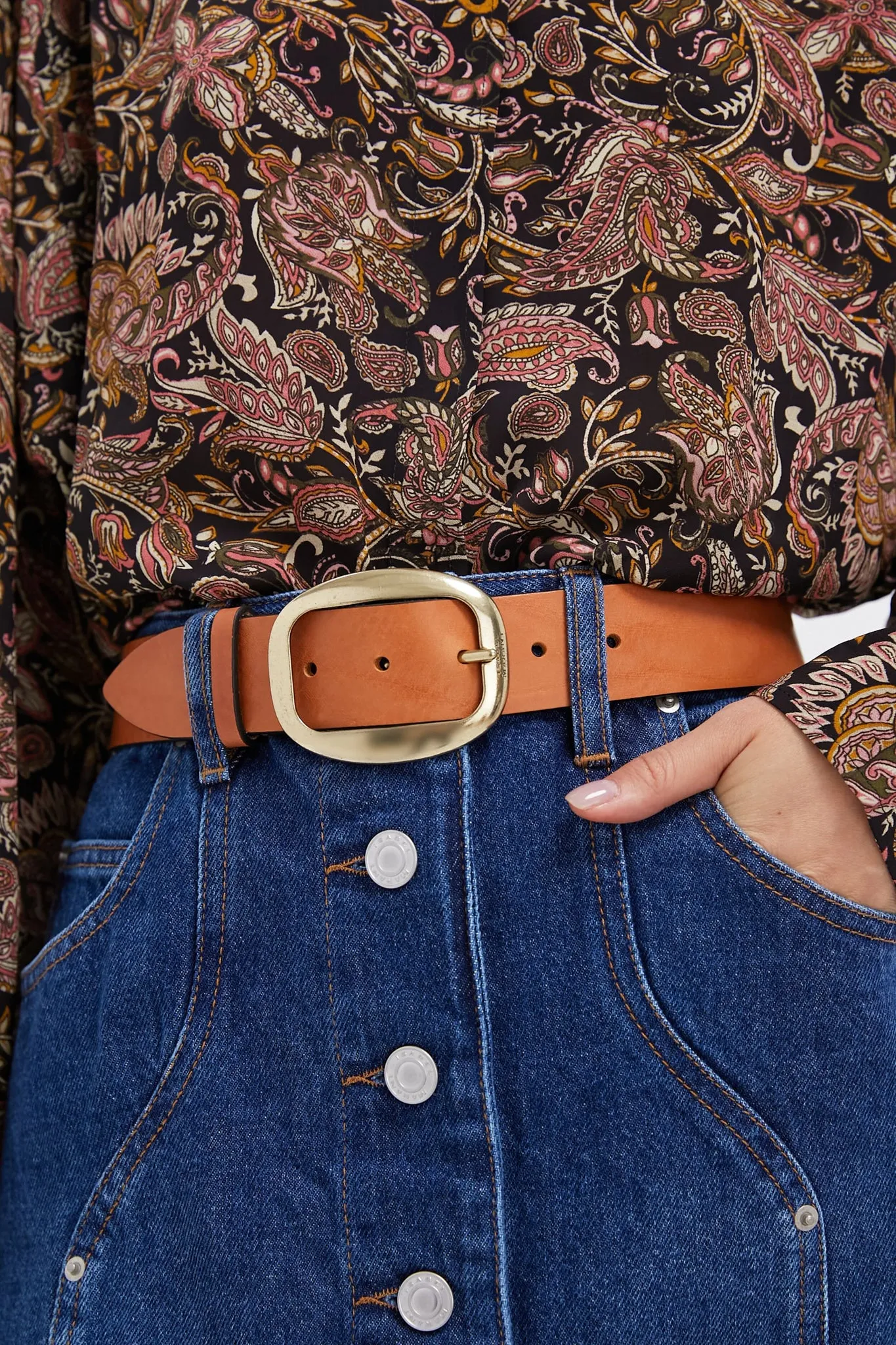 Cognac Dara Buckle Belt sold by Tuckernuck product image thumbnail 2
