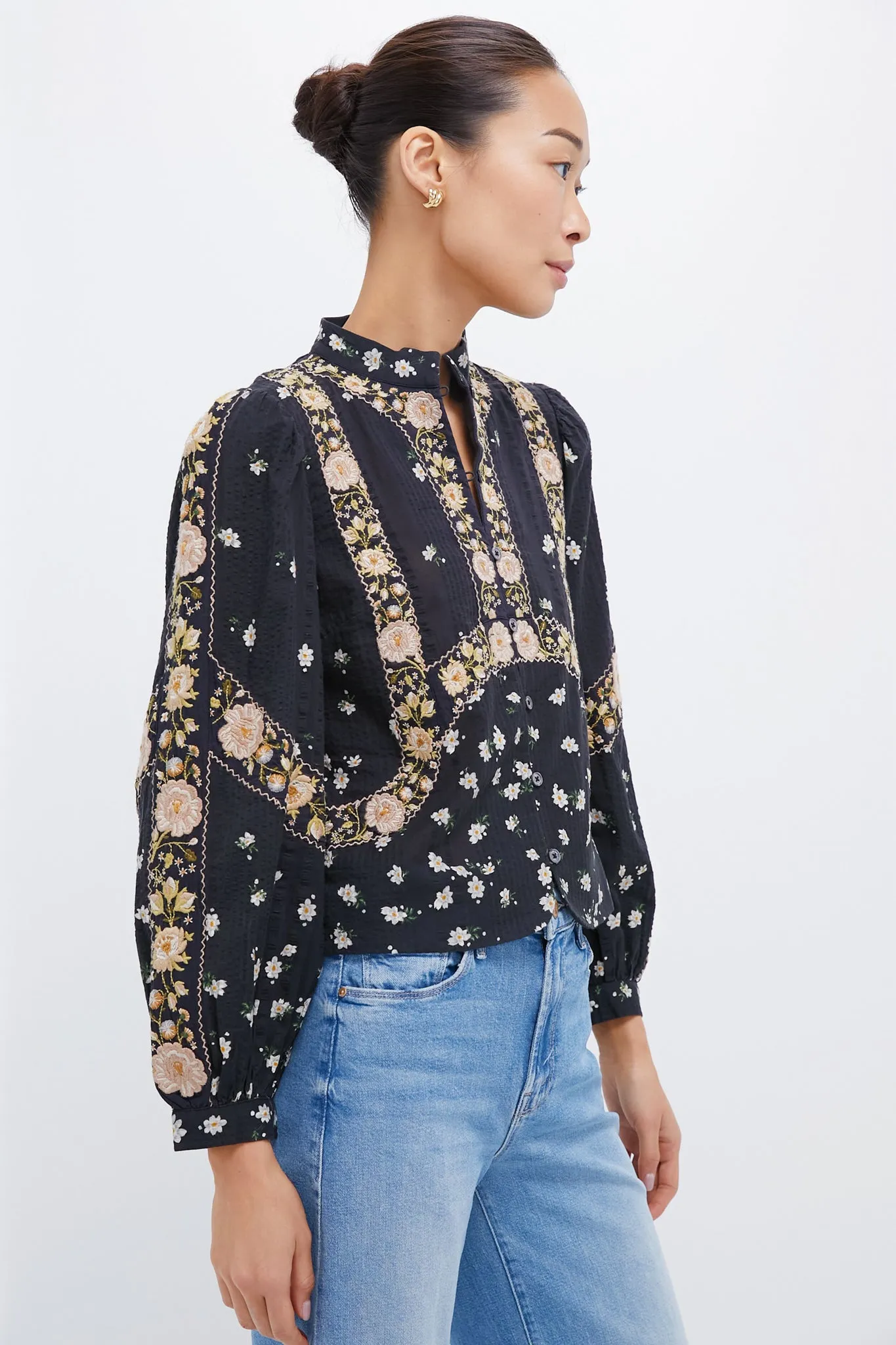 Black Elizabeth Print Long Sleeve Top sold by Tuckernuck product image thumbnail 3