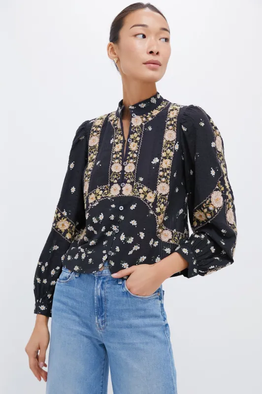 Black Elizabeth Print Long Sleeve Top sold by Tuckernuck
