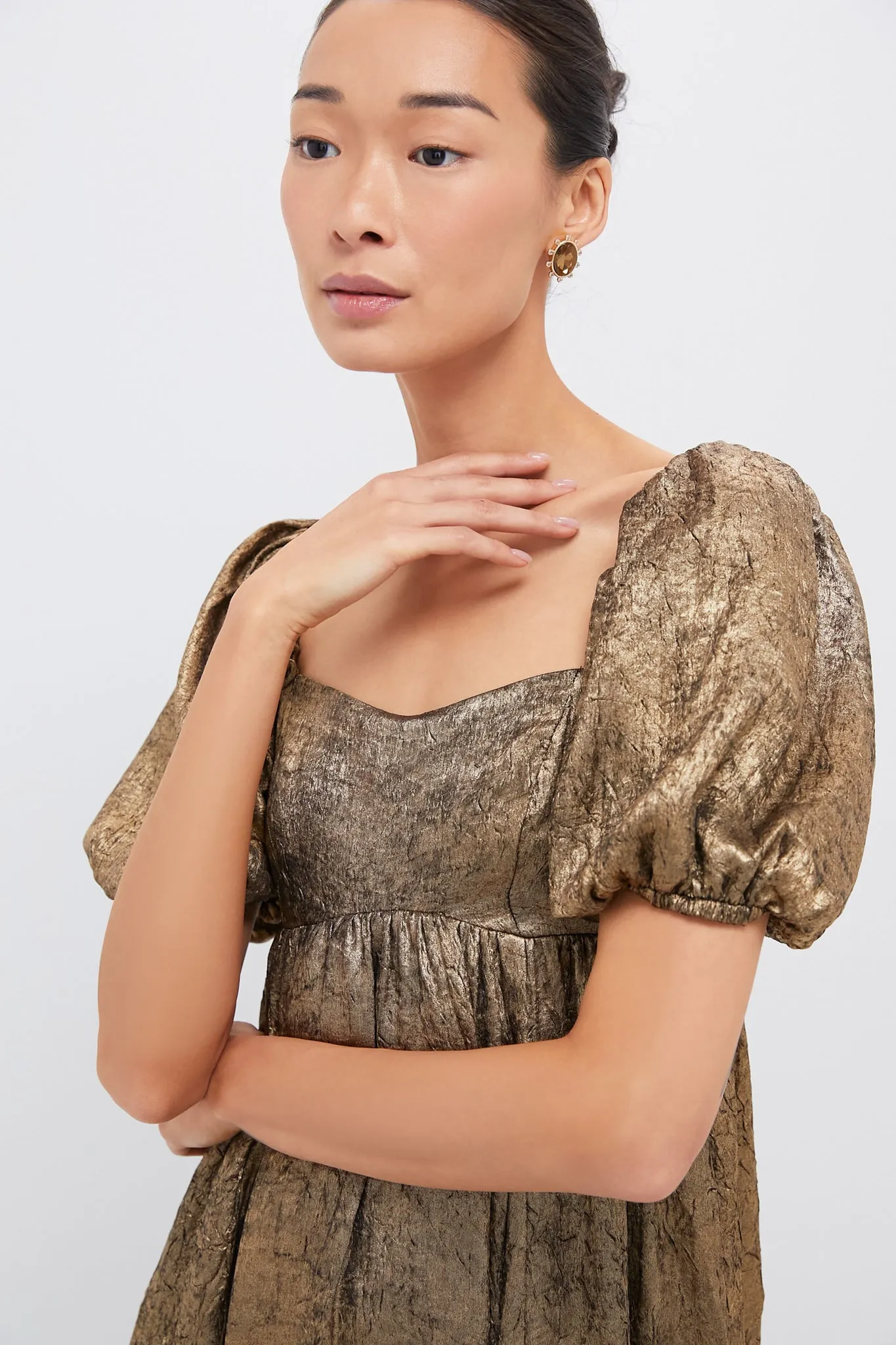 Gold Shimmer Midi Dress sold by Tuckernuck product image thumbnail 5