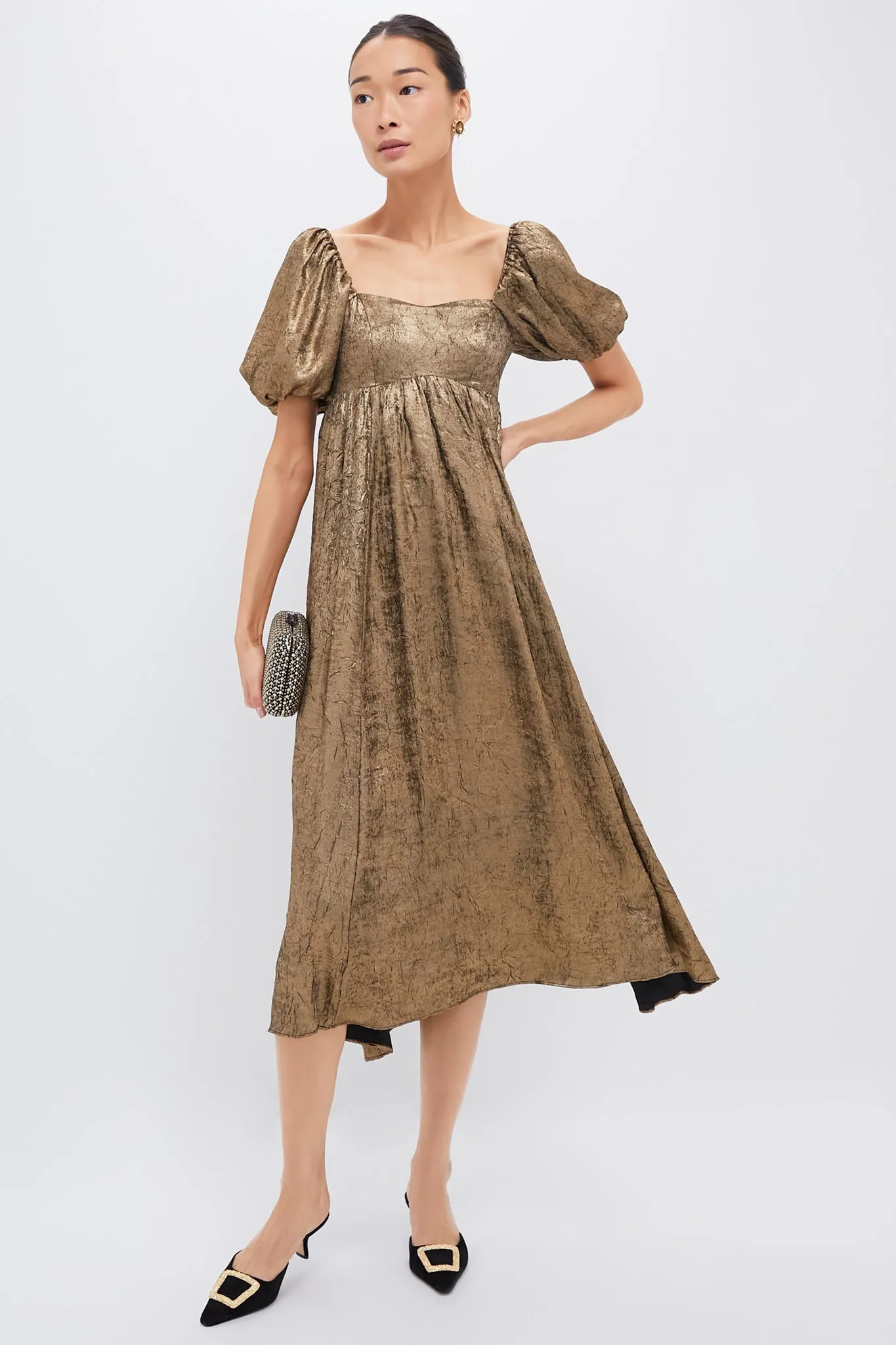 Gold Shimmer Midi Dress sold by Tuckernuck product image thumbnail 2