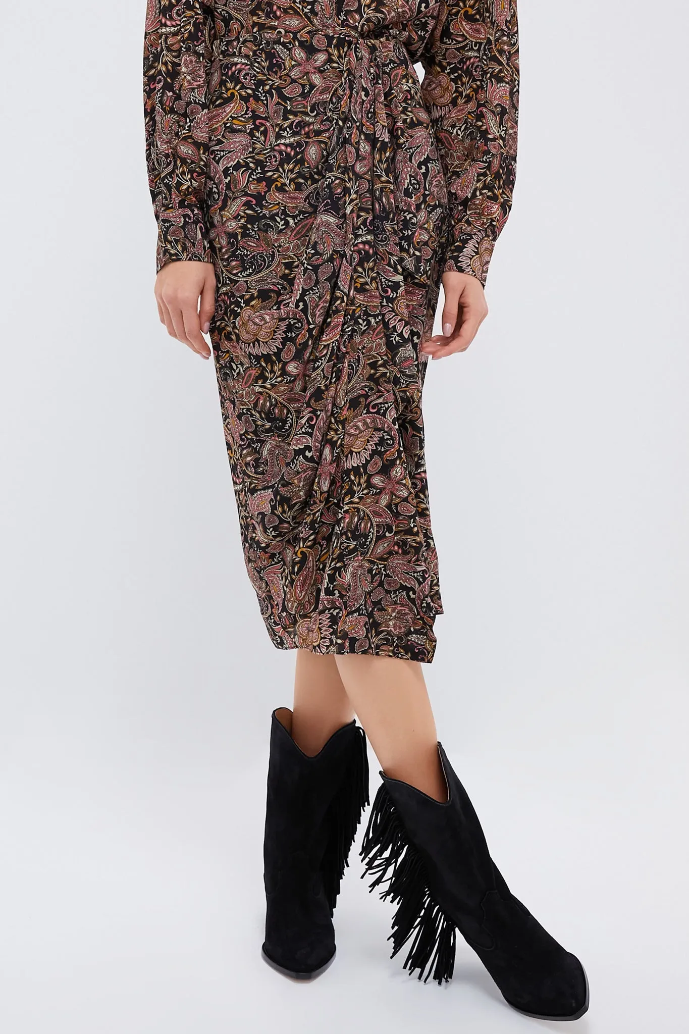 Black and Ochre Zaine Skirt sold by Tuckernuck