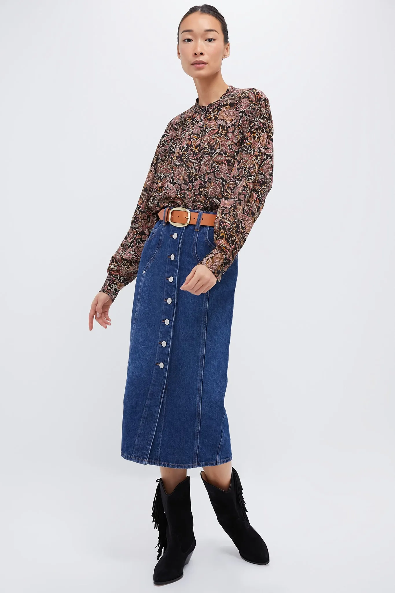 Black and Ochre Catchell Blouse sold by Tuckernuck product image thumbnail 2