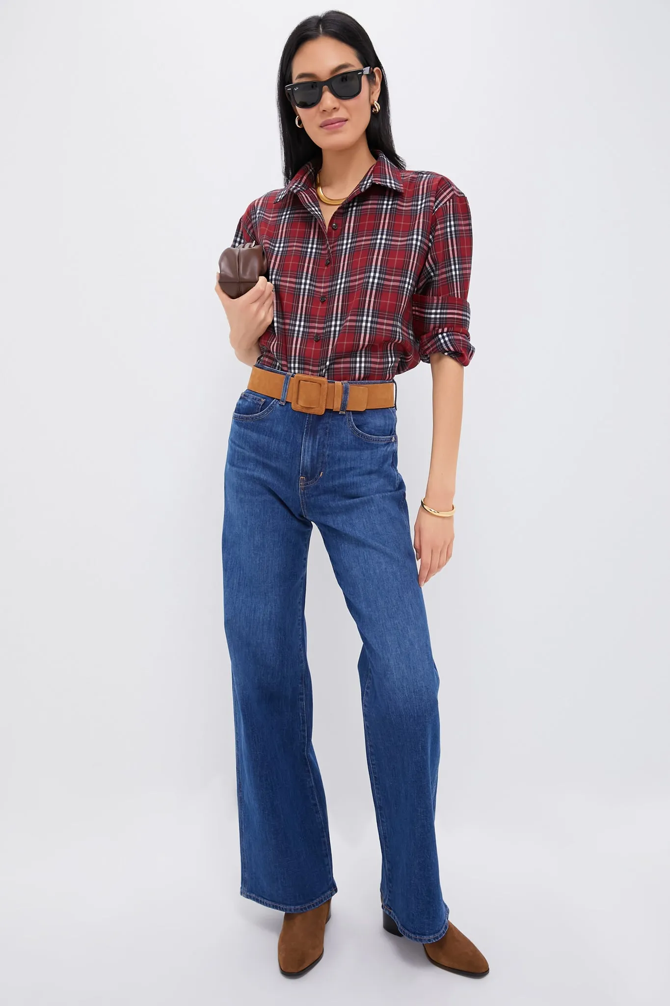 Red Plaid Nadine Boyfriend Button Down sold by Tuckernuck product image thumbnail 2