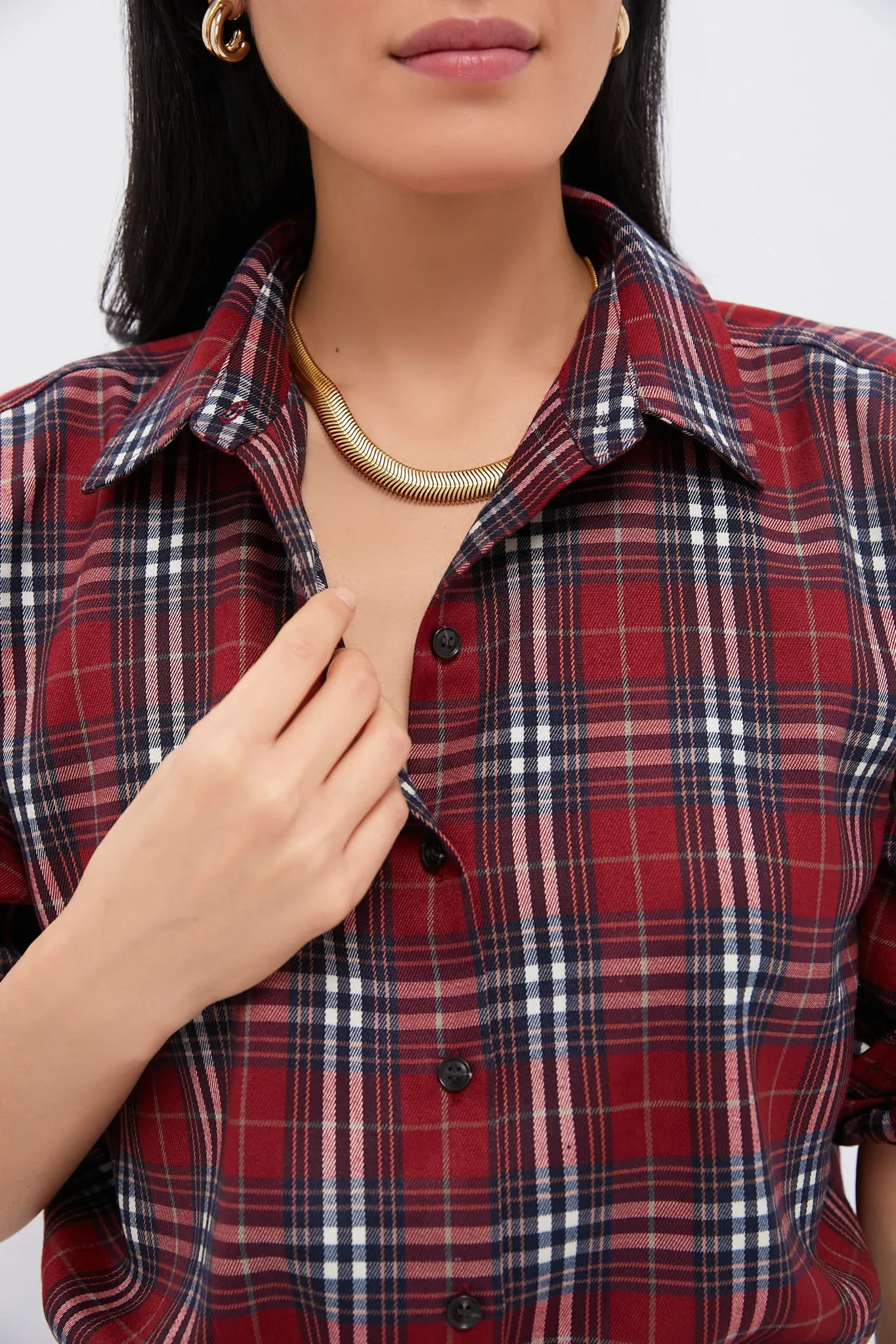 Red Plaid Nadine Boyfriend Button Down sold by Tuckernuck product image thumbnail 5
