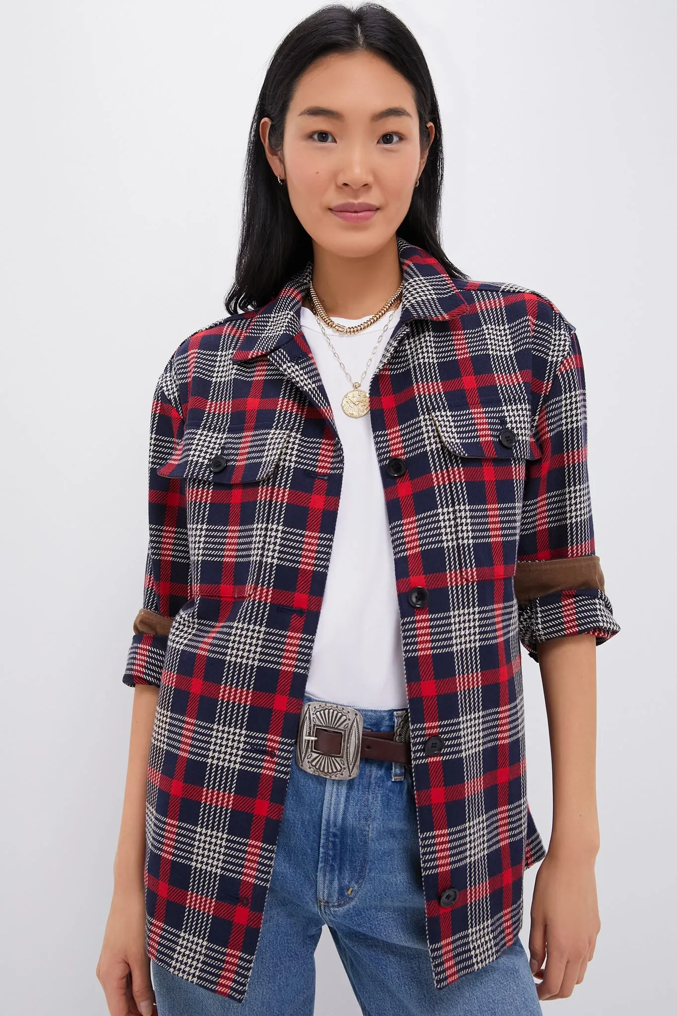 Red Plaid Platt Shacket sold by Tuckernuck product image thumbnail 3