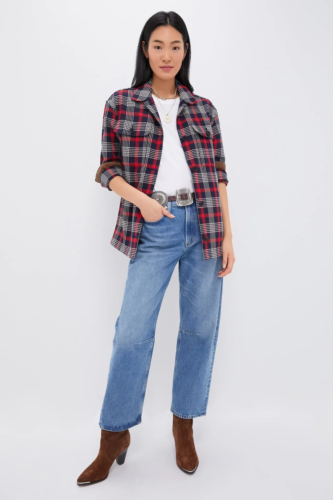Red Plaid Platt Shacket sold by Tuckernuck