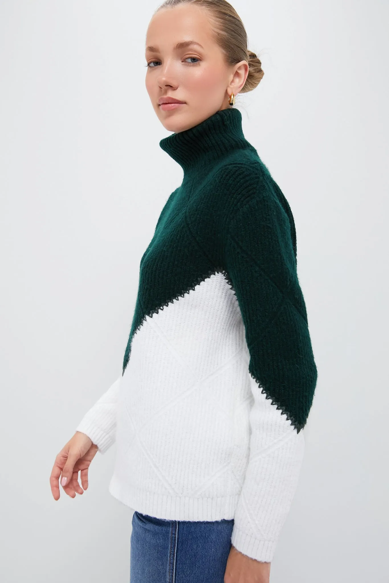 Green & Cream Diamond Demi Turtleneck sold by Tuckernuck product image thumbnail 4