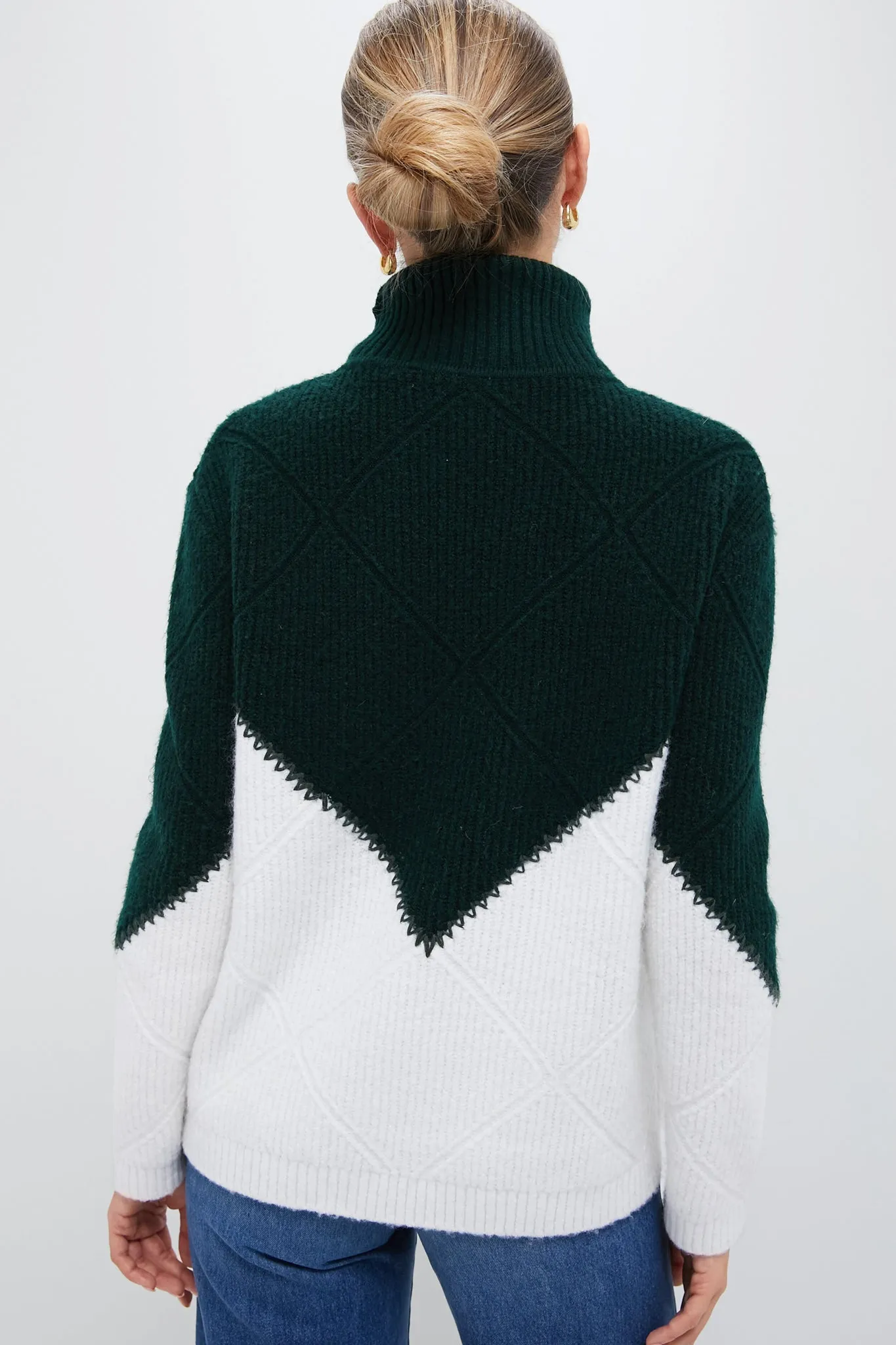 Green & Cream Diamond Demi Turtleneck sold by Tuckernuck product image thumbnail 5