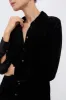 Black Stretch Silk Velvet Genevieve Shirt sold by Tuckernuck