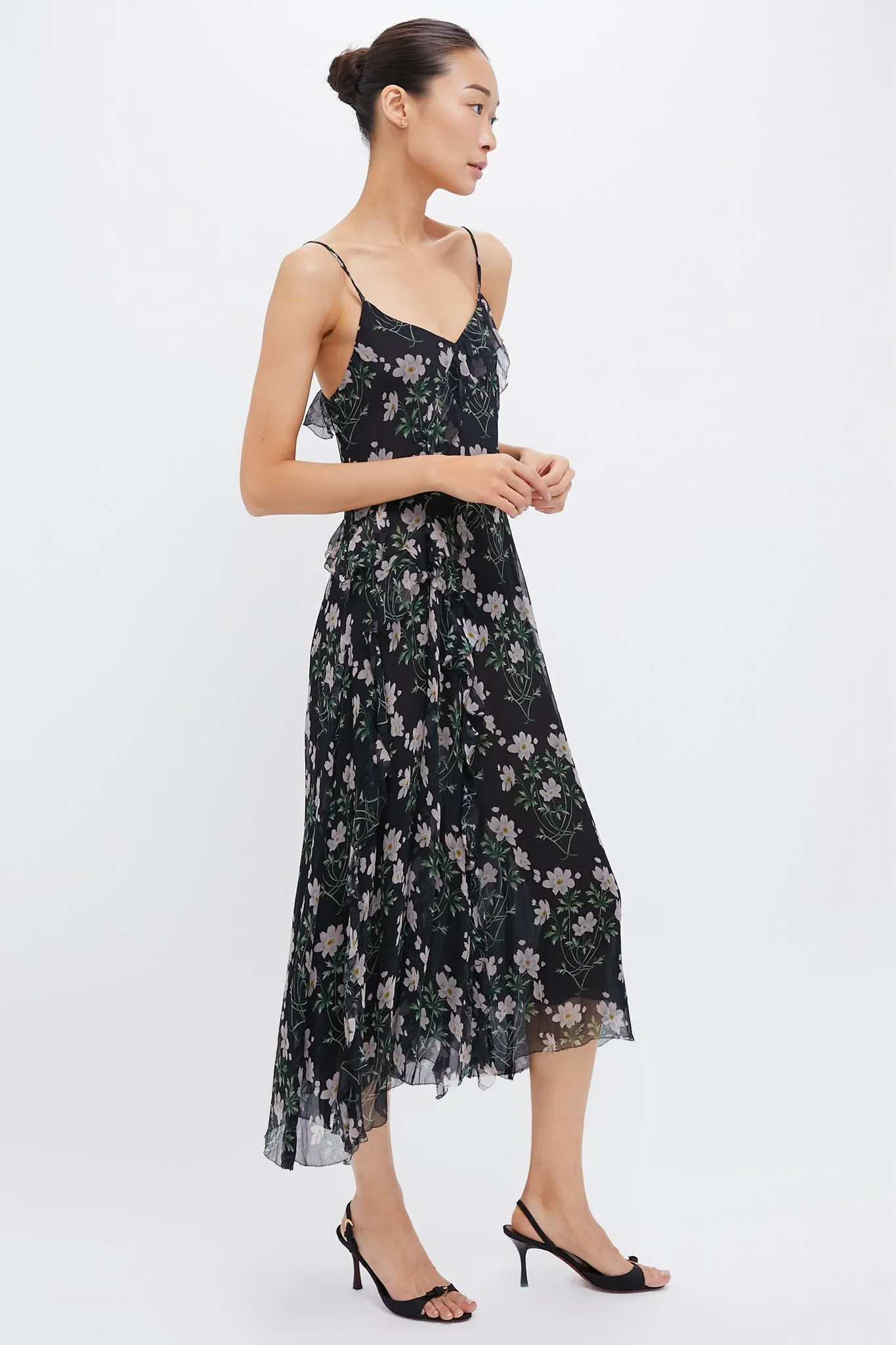 Black Elizabeth Print Midi Tiered Dress sold by Tuckernuck product image thumbnail 3