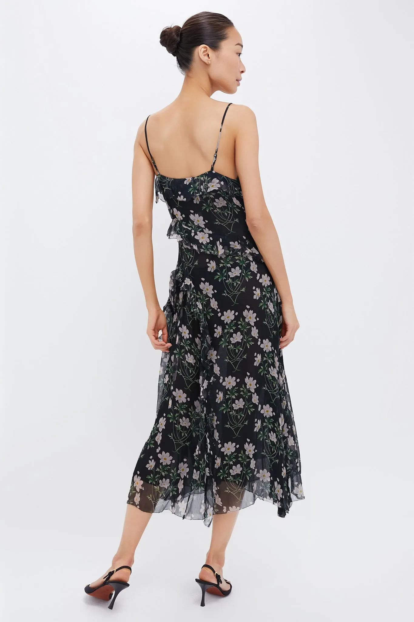 Black Elizabeth Print Midi Tiered Dress sold by Tuckernuck product image thumbnail 4