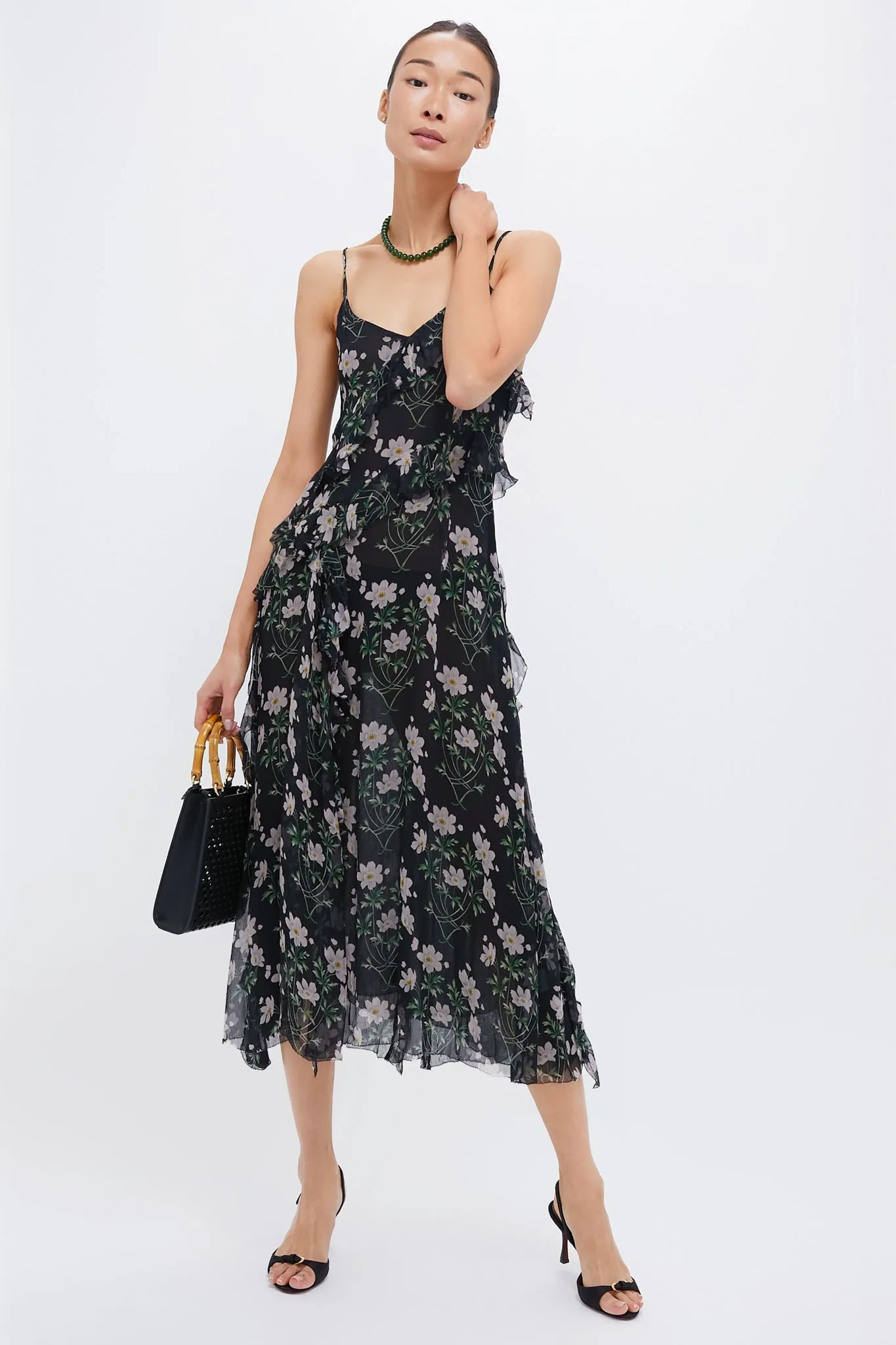 Black Elizabeth Print Midi Tiered Dress sold by Tuckernuck product image thumbnail 2