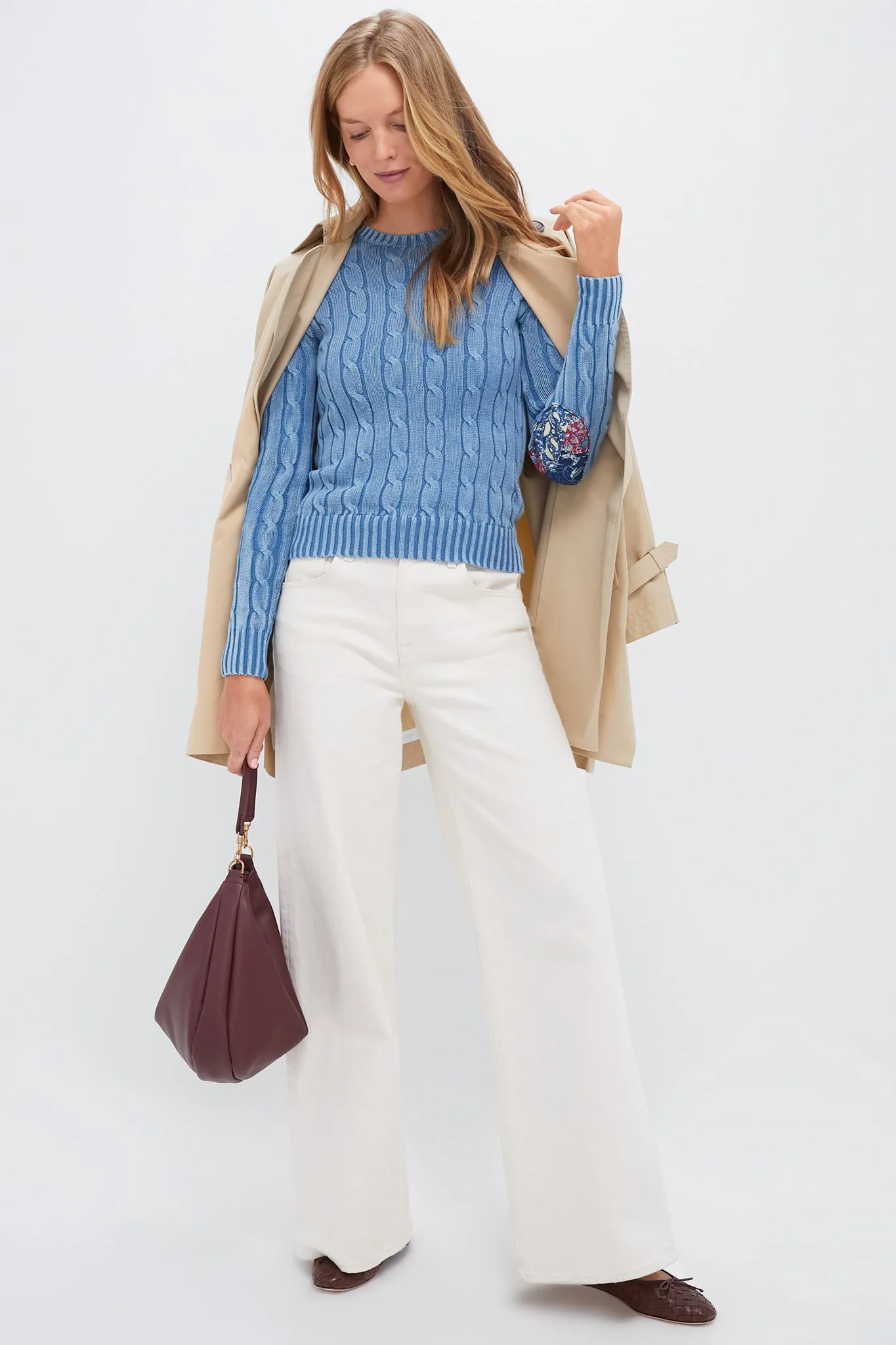 Chambray Indigo Elbow Detail Long Sleeve Pullover sold by Tuckernuck product image thumbnail 2