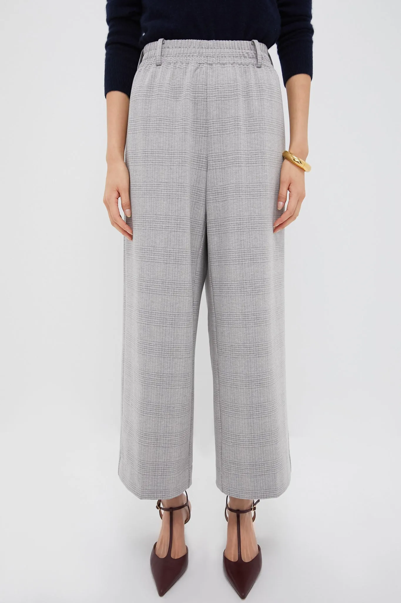 Gray Plaid Cropped Flare Carlton Pants sold by Tuckernuck product image thumbnail 3