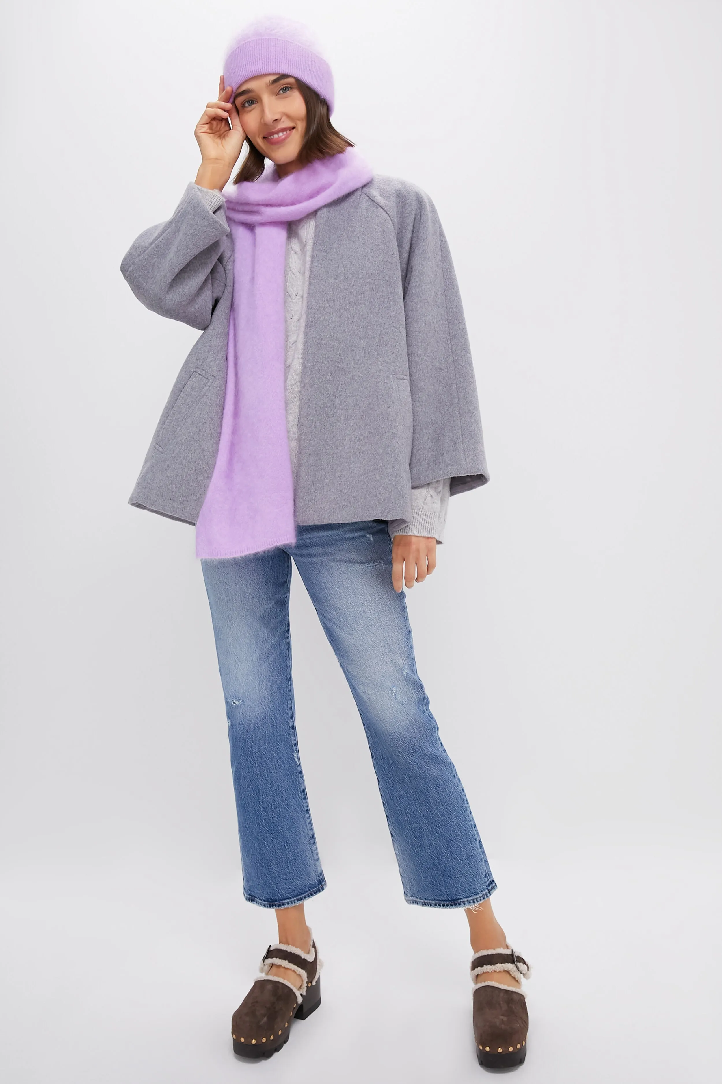 Lilac Cashmere Hat and Scarf Set sold by Tuckernuck product image thumbnail 3