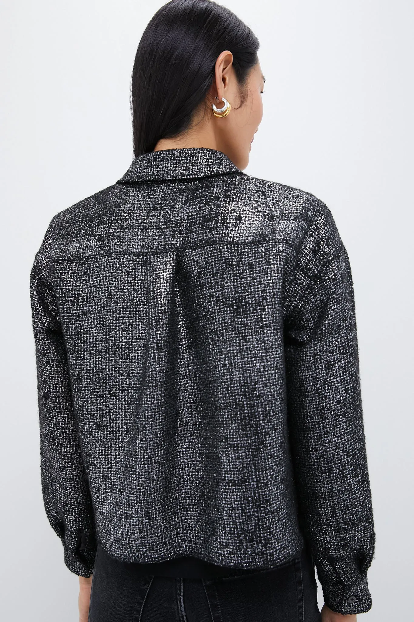 Metallic Tweed Cropped Jasper Button Down sold by Tuckernuck product image thumbnail 4