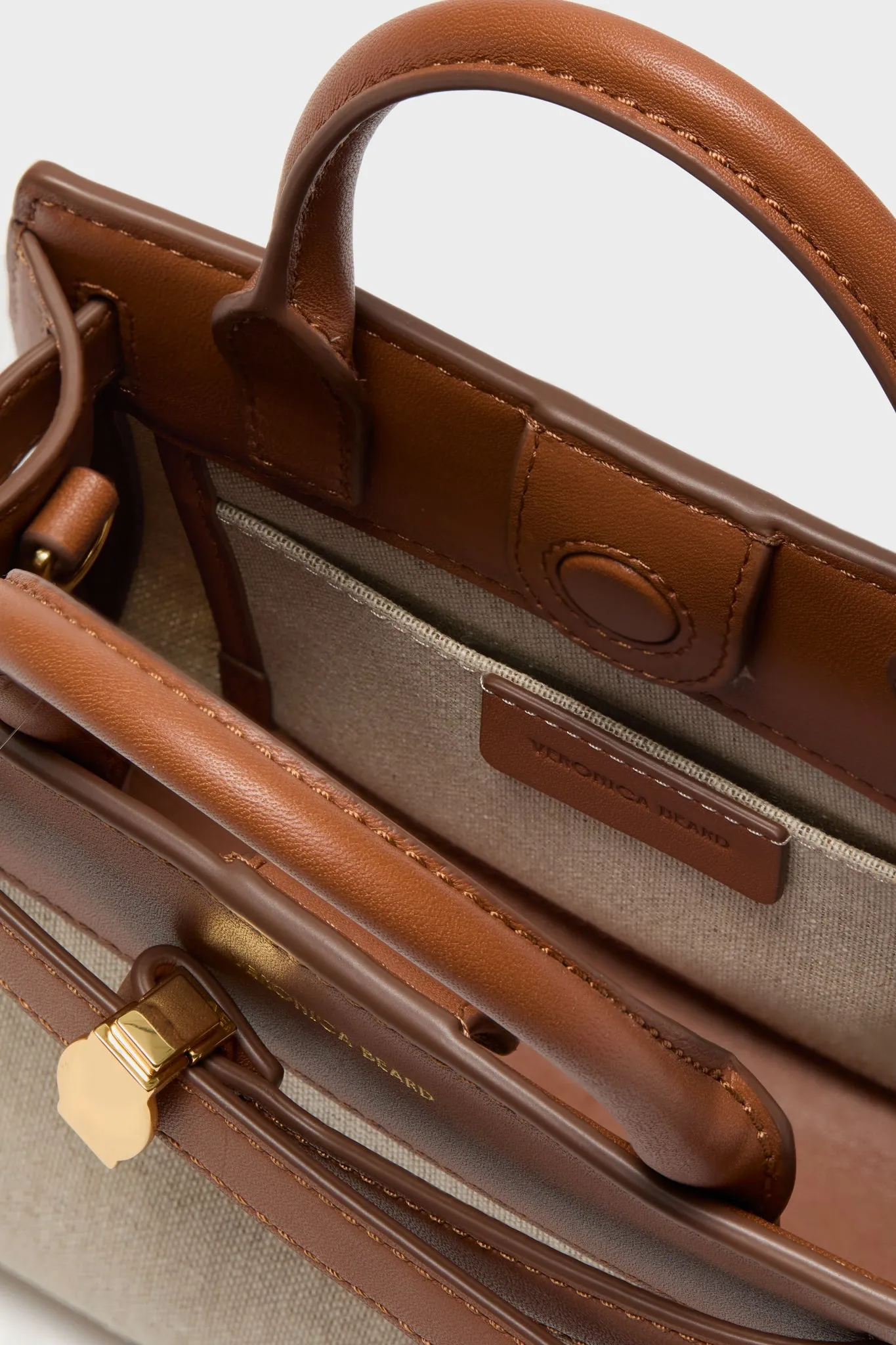Natural Linen and Hazelwood Mini Veronica Beard Dash Bag sold by Tuckernuck product image thumbnail 5