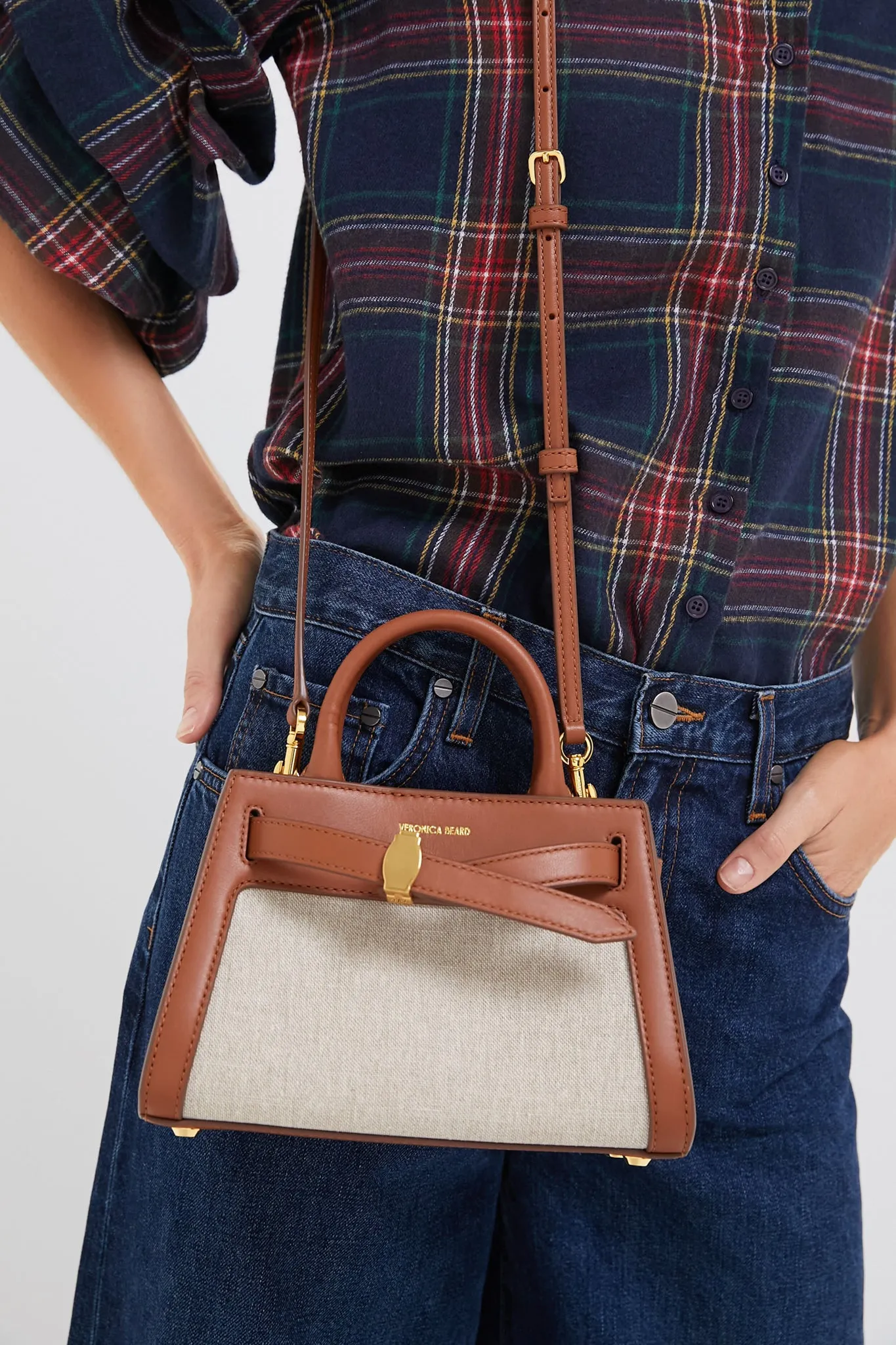 Natural Linen and Hazelwood Mini Veronica Beard Dash Bag sold by Tuckernuck product image thumbnail 2