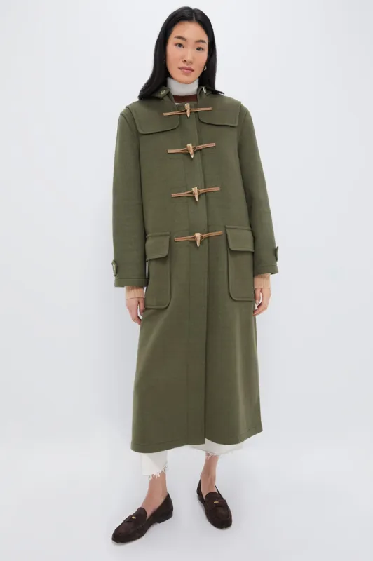 Olive Green Arthur Toggle Stadium Coat sold by Tuckernuck