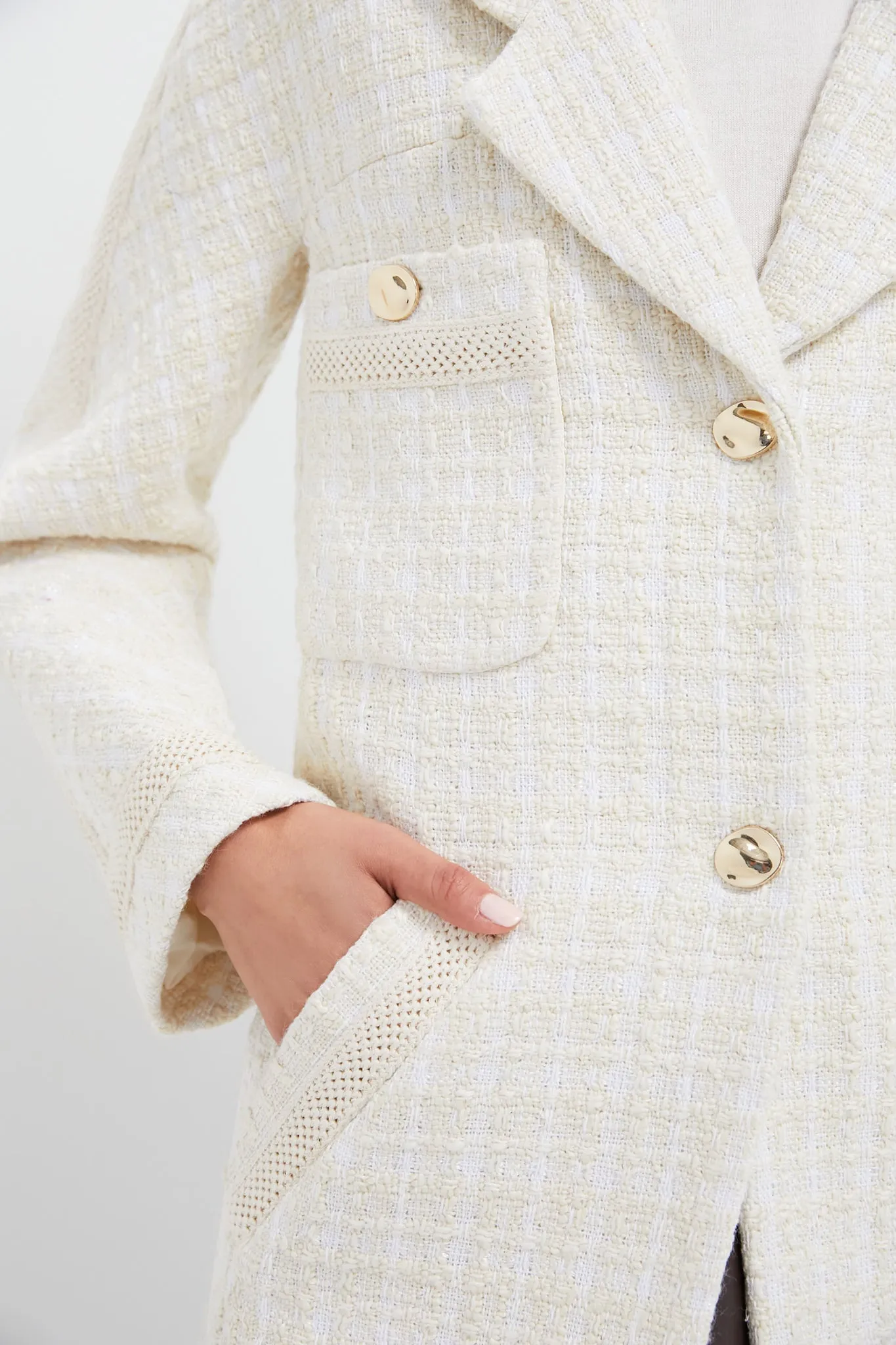 Ivory Tweed Renata Jacket sold by Tuckernuck product image thumbnail 5