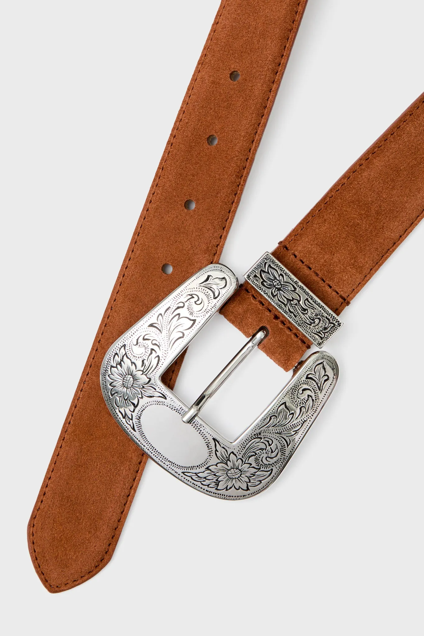 Cognac and Silver Levi Suede Belt sold by Tuckernuck product image thumbnail 5