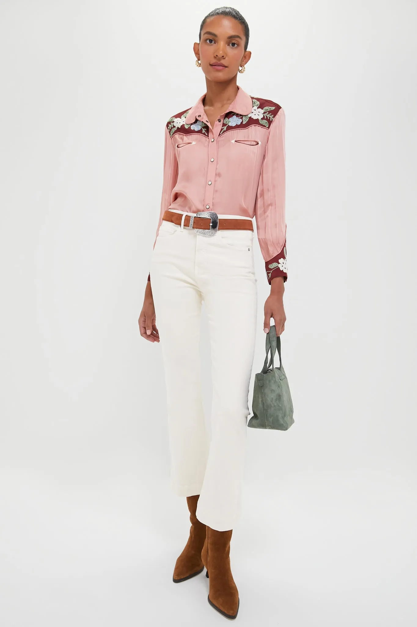Cognac and Silver Levi Suede Belt sold by Tuckernuck product image thumbnail 4
