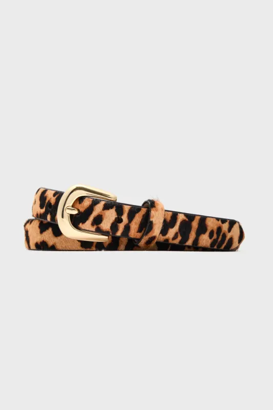 Cheetah and Gold Kennedy Mini Calf-Hair Belt sold by Tuckernuck