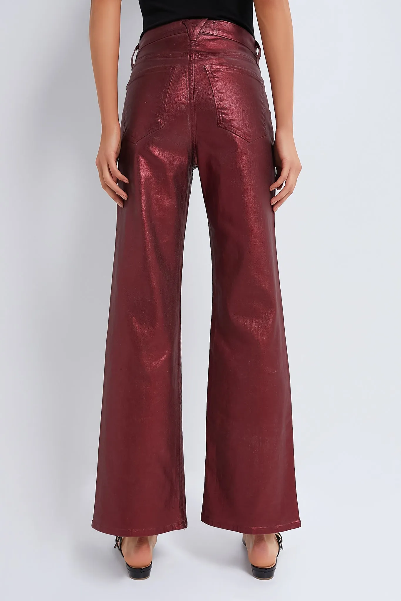 Burgundy Metallic Crosbie Wide Leg sold by Tuckernuck product image thumbnail 4