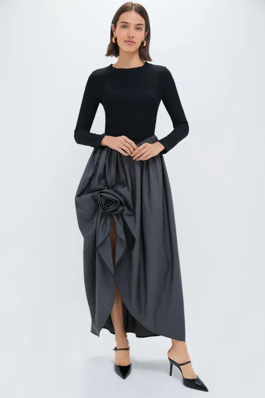 Gray Aurora Maxi Dress with Rose Detail sold by Tuckernuck