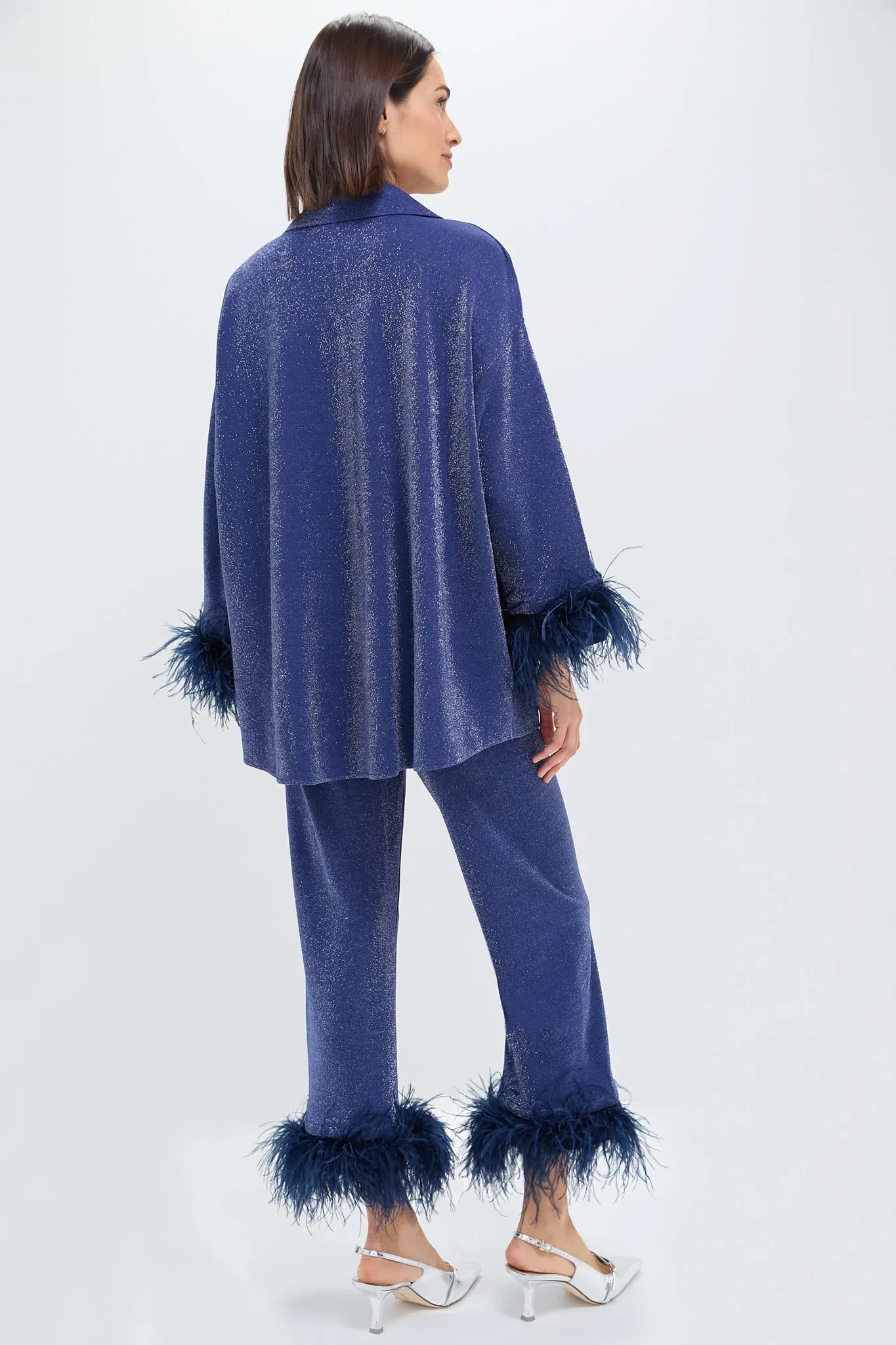 Navy Cosmos Oversized Metallic Jersey Pajama Set sold by Tuckernuck product image thumbnail 4